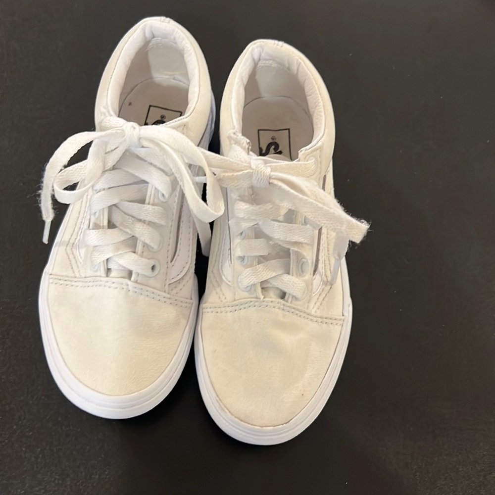 White vans with platform sneakers size 13.5.
